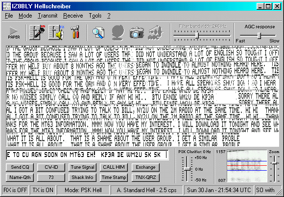 Screen shot of main window