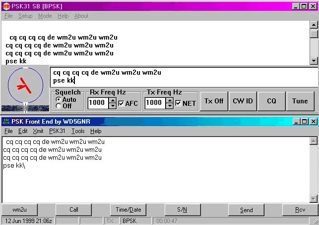 Screen shot of both windows