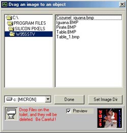 Screen shot of folder list window.