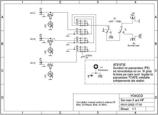 Schema comutatorului manual