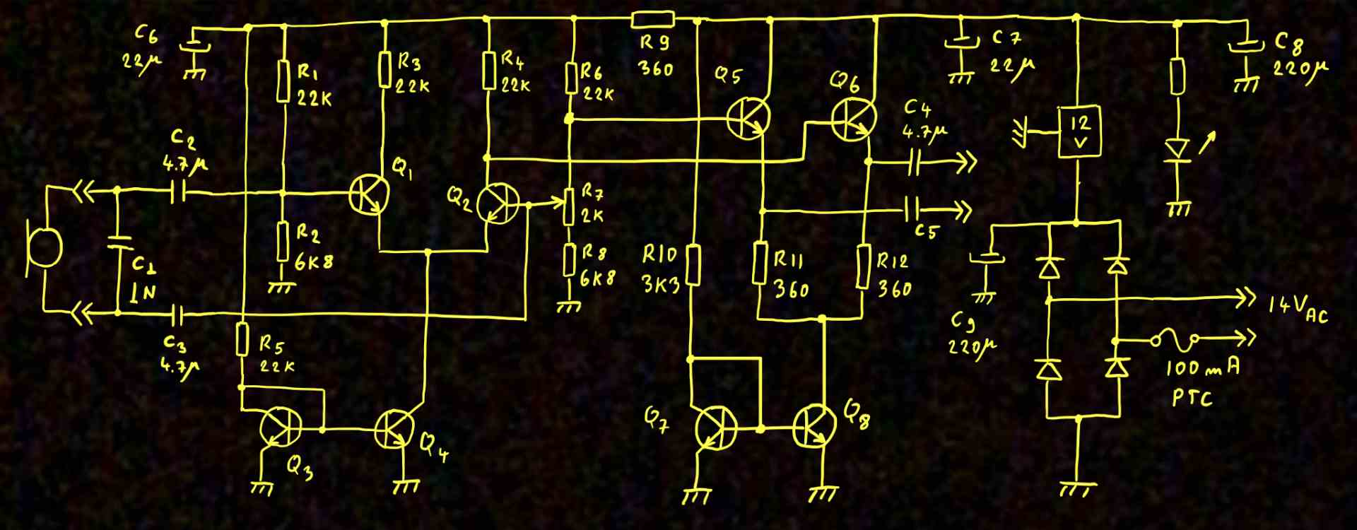 Audio baby monitor schematic