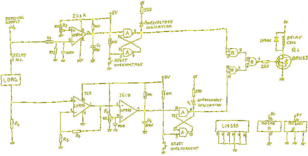 Overvoltage and overcurrent protection circuit