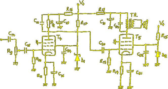 Regenerative radio vacuum tube audio amplifier