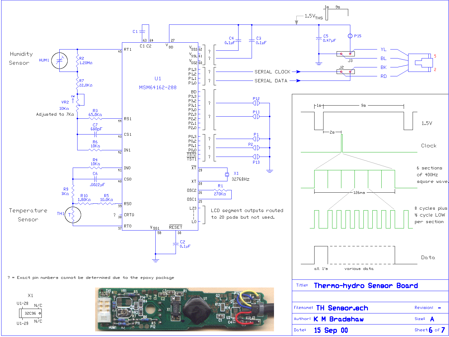 Temperature / Humudity Sensor Schematic by Kent Bradshaw KB1ESG